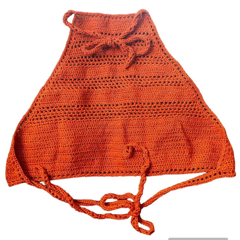 Hand made one of a kind high neck crochet halter top